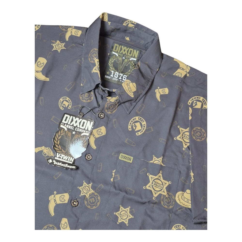 NEW! Dixxon X V-Twin X Rockford Fosgate Short Sleeve Party Shirt Men's 3X NWT